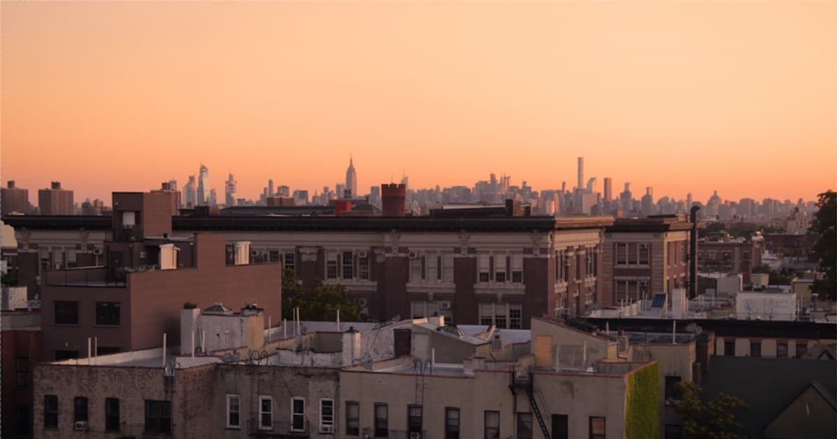 Rooftop Skyline Sunrise View, Brooklyn, New York City